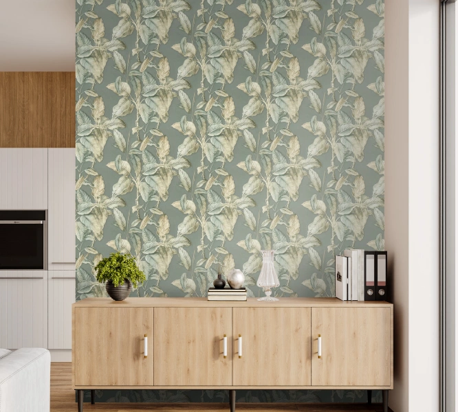 Tropical wallpaper pattern with green color